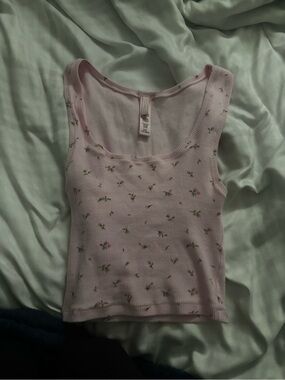 Light pink floral skims tank top